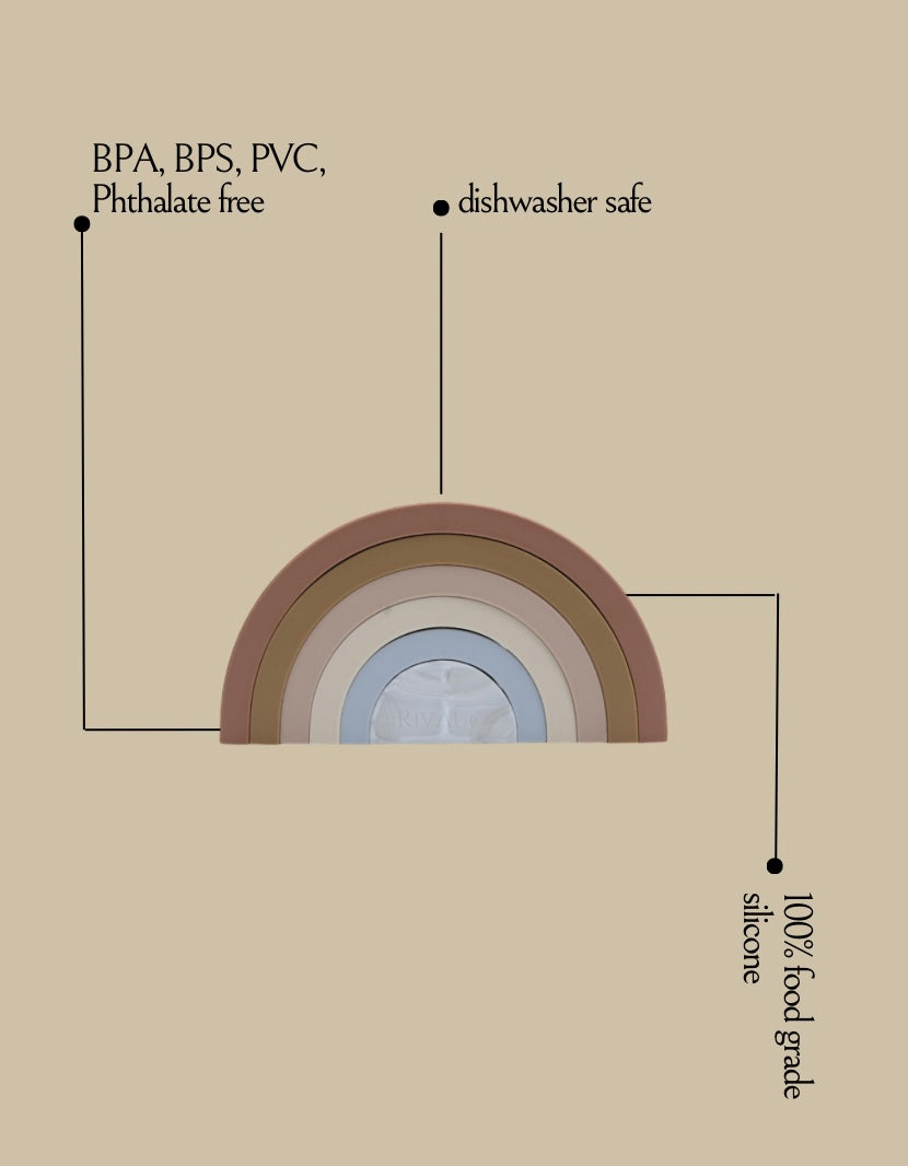 Silicone Rainbow Stacking Teething Toy