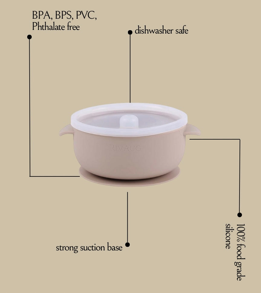 Silicone Suction Bowl with Lid